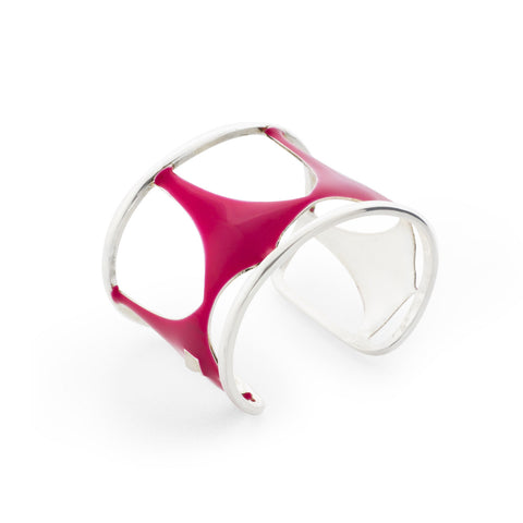 brasilia pink enamel cuff - francesca romana diana