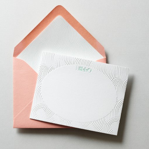 hello note - coral - papersheep