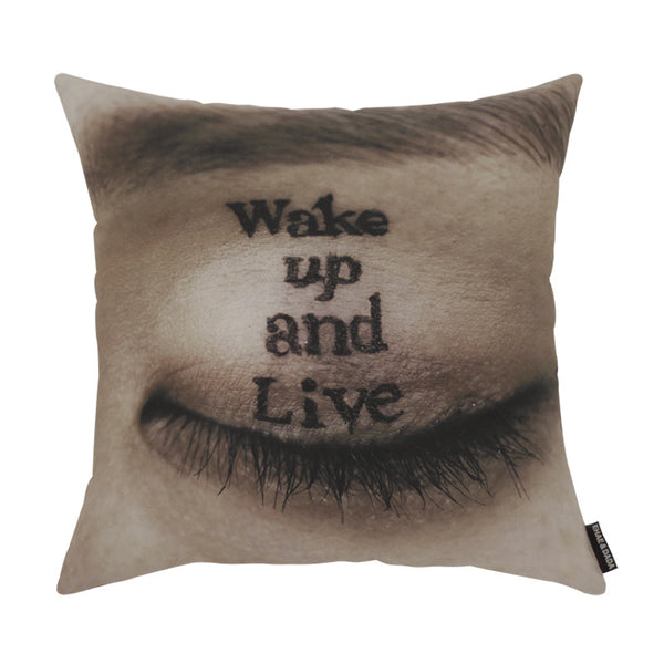 wake up and live cushion - ehae&dada