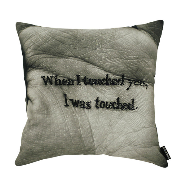 when i touched you i was touched cushion - ehae&dada