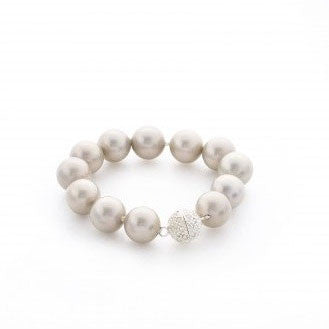 galaxy grey pearl and crystals bracelet - francesca romana diana