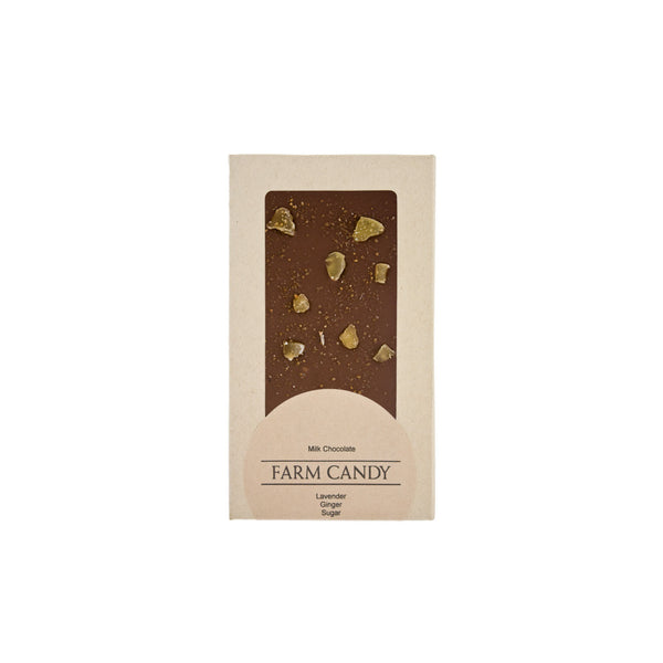 lavender ginger sugar milk chocolate bar - farm candy