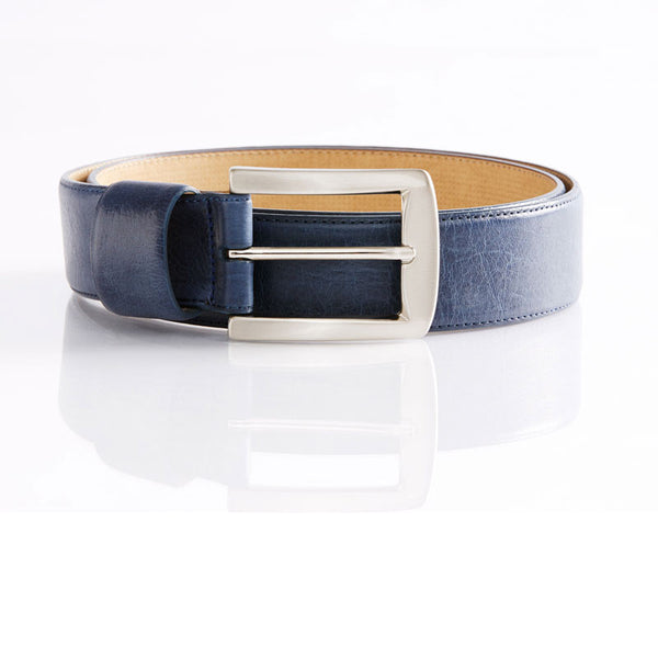 fulton leather belt blue - boga