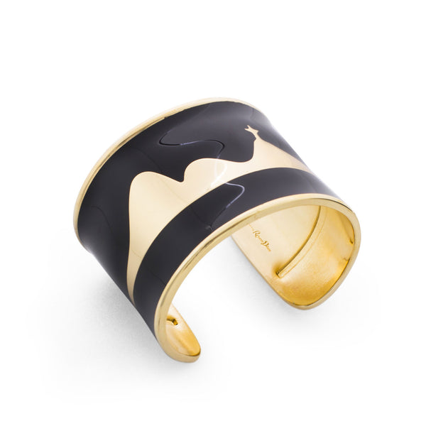 rio silouette black enamel cuff - francesca romana diana