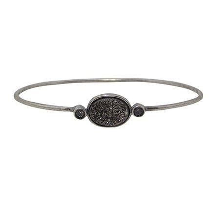 eternity druzy antiqued silver bracelet - francesca romana diana