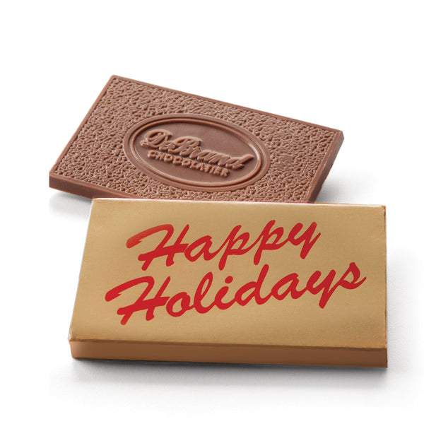 happy holiday chocolate thought - milk chocolate - debrand chocolates