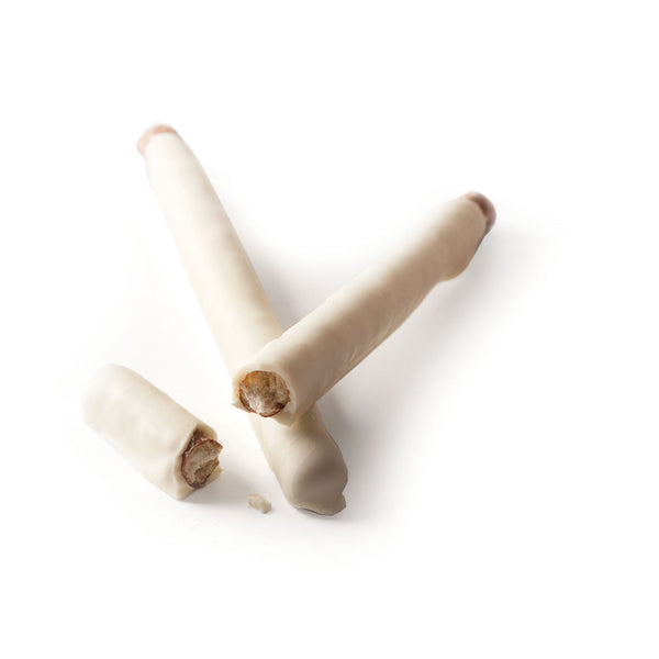 white chocolate dipped pretzel rods - debrand chocolates