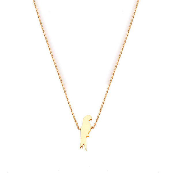 parrot necklace gold - flor amazona