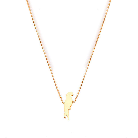 parrot necklace gold - flor amazona